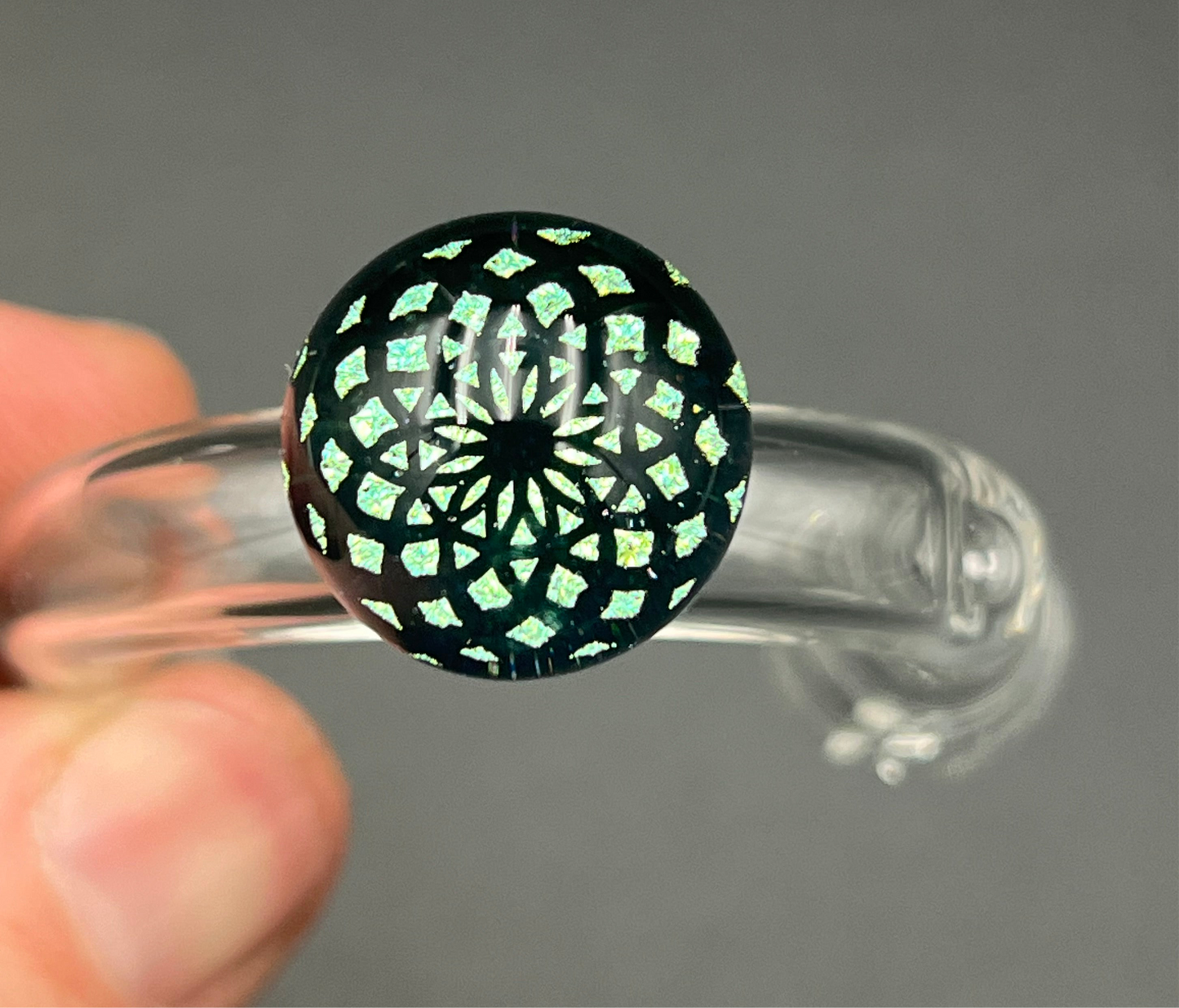 Puffco Pivot 10mm Spinner Rig Adapter with Dichroic Marble