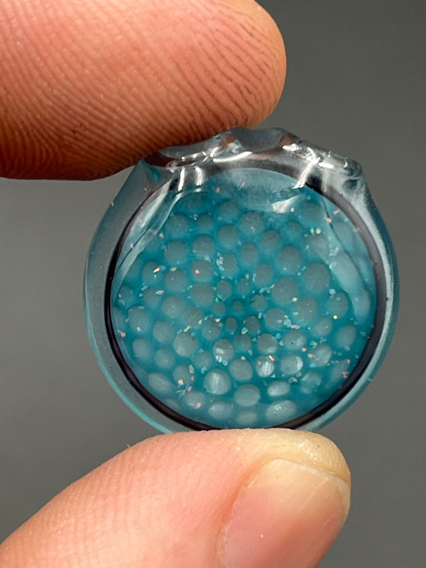 Honeycomb pendant with crushed opal