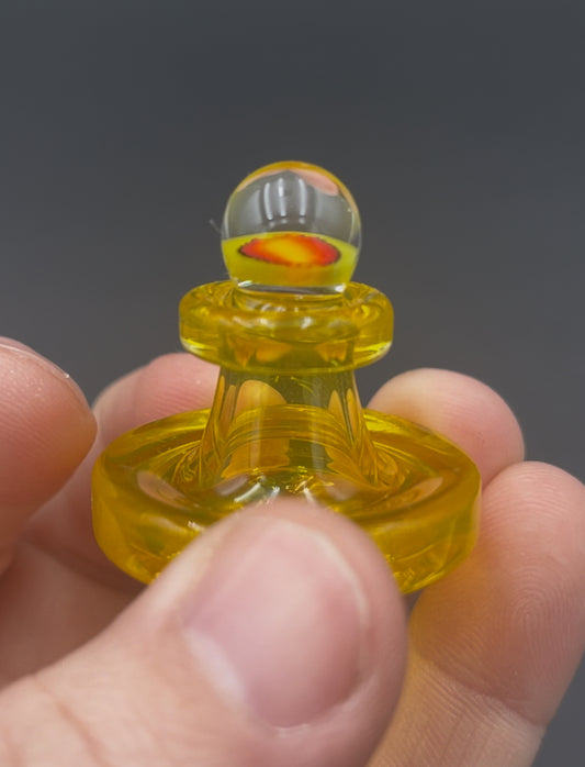 Terp Slurper cap - transparent, yellow, slight inclusion and color and milli