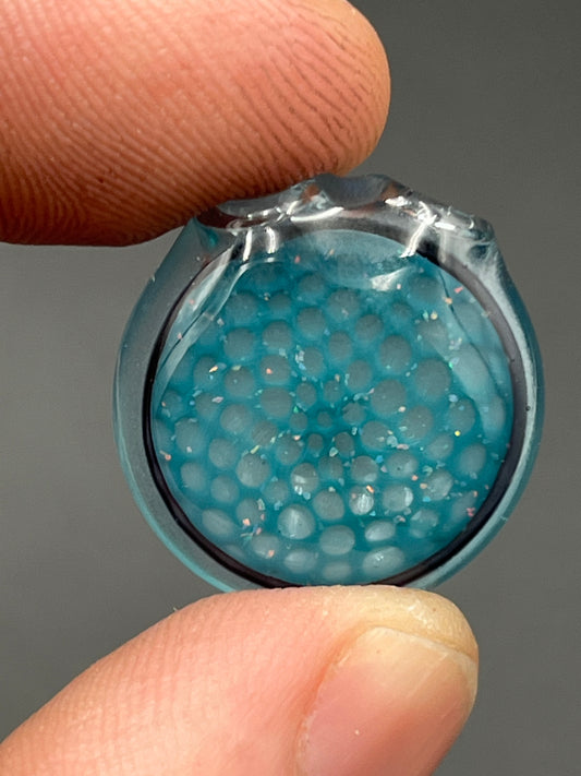 Honeycomb pendant with crushed opal